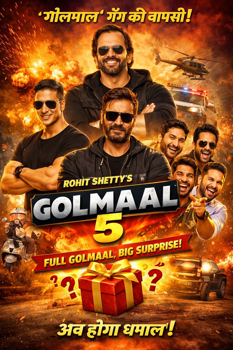 AjayDevgnMania's tweet image. 🎬 ‘गोलमाल’ गैंग की वापसी!
हिट मशीन Rohit Shetty ने अपने जन्मदिन के खास मौके पर #Golmaal5 की शूटिंग शुरू कर दी है। 🎉
एक बार फिर #AjayDevgn और पूरी गोलमाल गैंग लेकर आ रही है कॉमेडी और एंटरटेनमेंट का बड़ा Dhamaka और इस बार एक BIG SURPRISE भी है! 🔥 Full Golmaal! 😂
#RohitShetty