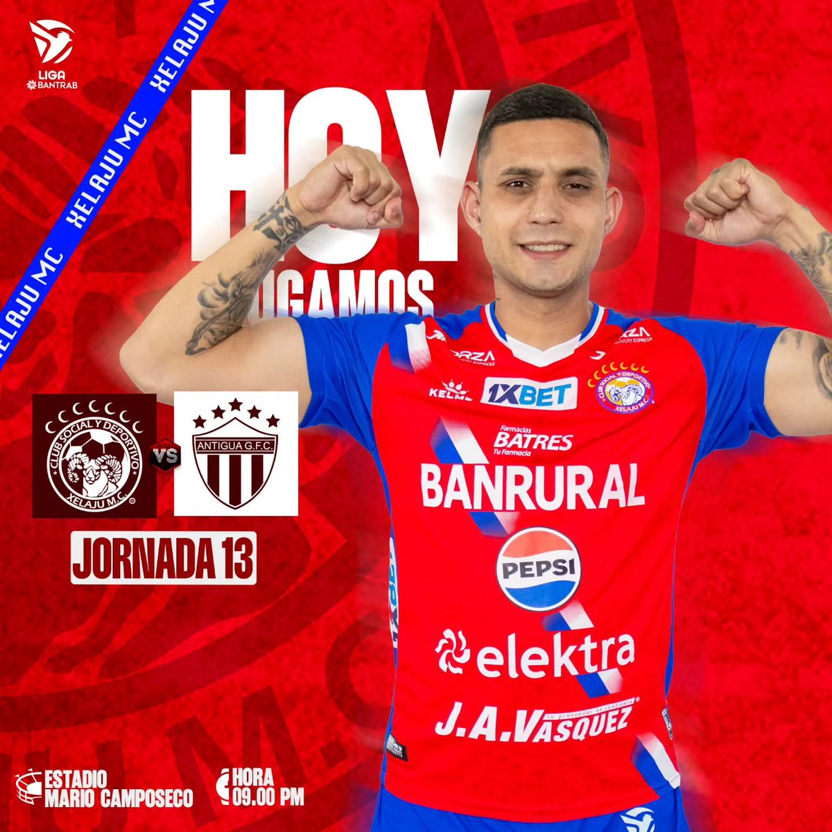 - ¡¡HOY JUGAMOS EN CASA!! -

🆚️ Antigua GFC
🏟️ Mario Camposeco
🕗 21hrs
🎫 Q75 adultos. Niños menores de 4 años GRATIS.

Taquilla abierta de Tribuna a las 10 horas. 

🔵🐏🔴¡¡VAMOS EQUIPO!!🔵🐏🔴
