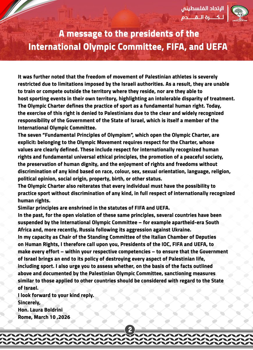 Palestine Football Association tweet media