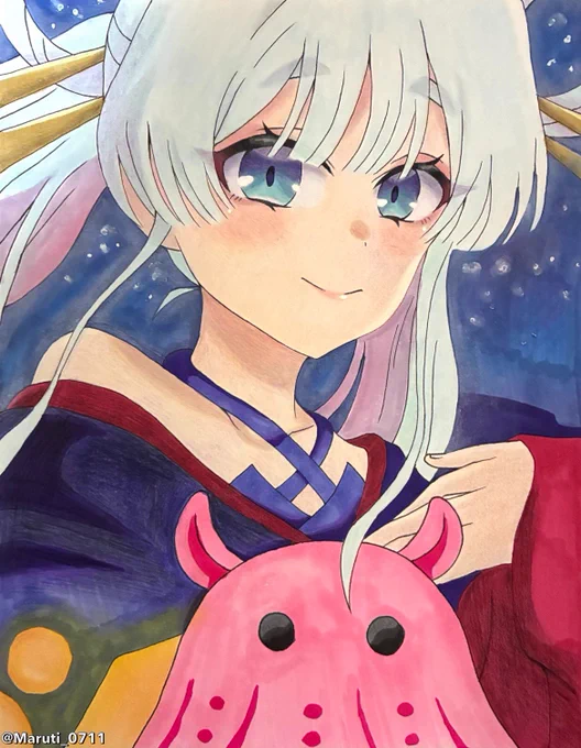 前にヤチヨ描いてるけど 映画で観たからまた描きたくなってる 今度はいろはとかぐやを
