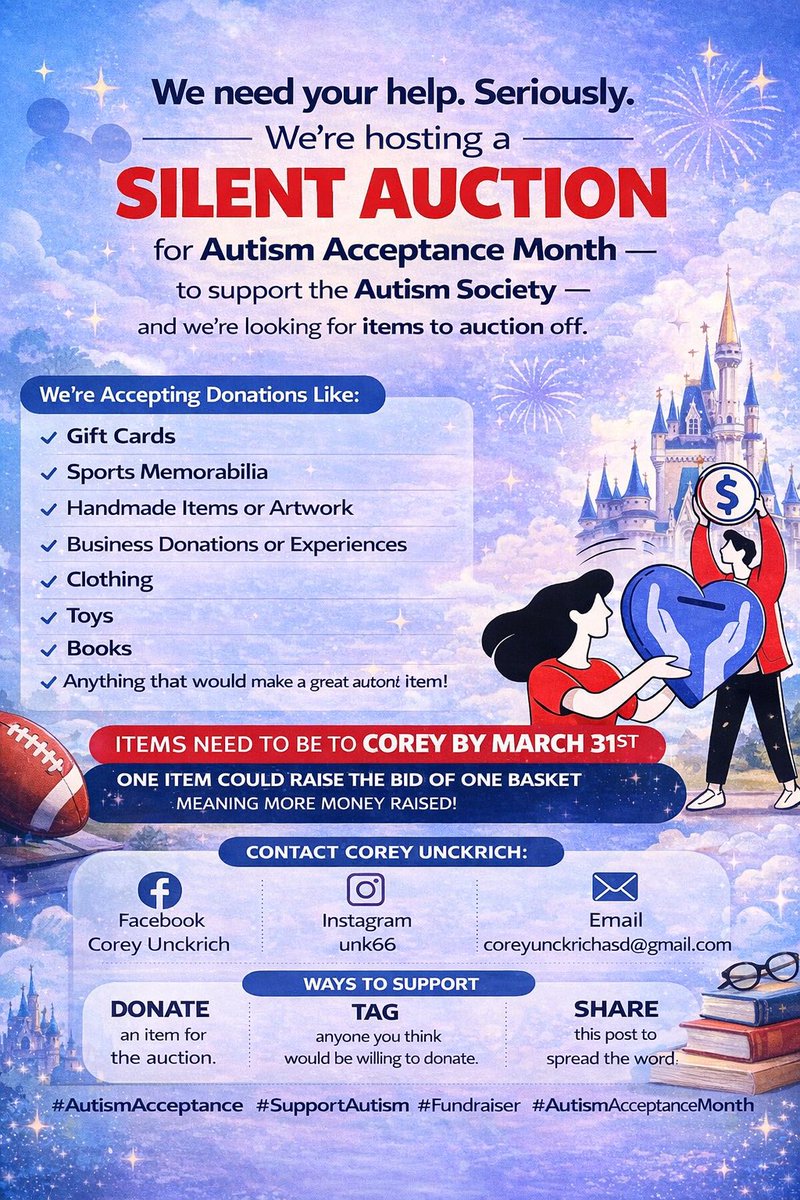 💙 Please like, comment, tag someone who could donate, and share to help us spread the word!

#AutismAcceptance #SupportAutism #AutismAcceptanceMonth #Fundraiser