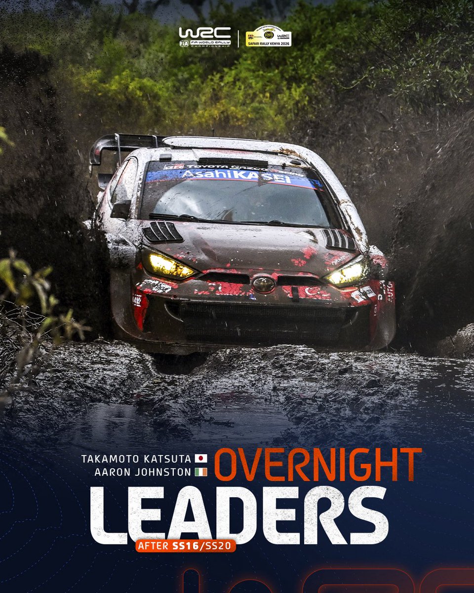 Takamoto Katsuta &amp; Aaron Johnston lead after a chaotic Saturday at Safari Rally Kenya! 

#WRC | #SafariRallyKenya 🇰🇪