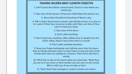<a href="/mataonline/">Maharashtra Times</a> 🤬🤬🤬🤬🤬  Stay Clear of Doors: Keep hands, feet, and objects away from elevator doors. Safe Positioning: Stand away from the door gaps, as sensors may not always detect small children. Enter/Exit Carefully: Watch steps, as the elevator may not be perfectly flush with the floor.
