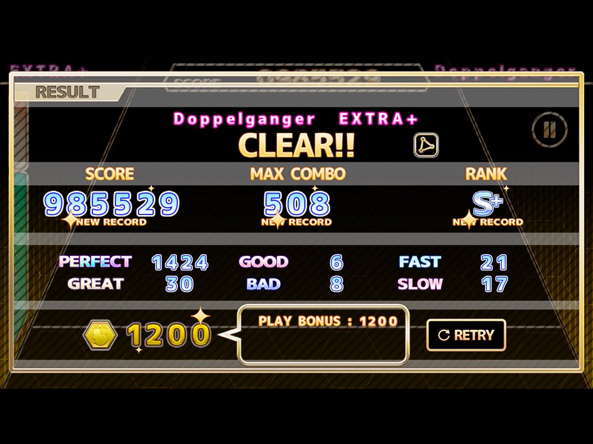 N3qu4_'s tweet image. 【ChainBeeTをプレイ】
Doppelganger(EXTRA+)をClear!!
#ChainBeeT
うぇーい