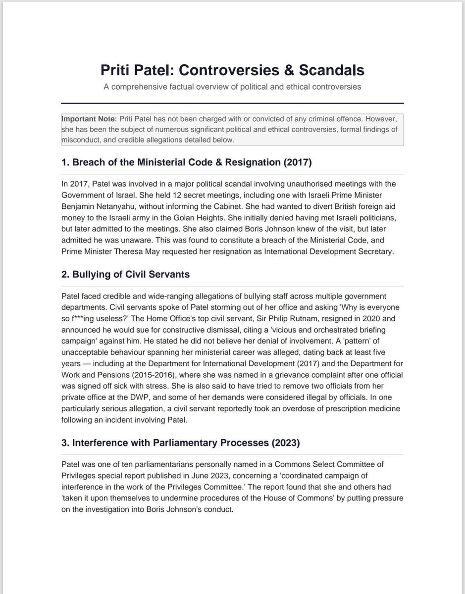 M111EKY_P's tweet image. Priti "Poti" Patel • Current Shadow Foreign Sec • Controversies &amp;amp; Scandals.

She is essentially a glorified lobbyist for the Zionist agenda. 

She was the person who proscribed Hamas as a terrorist group.

#PritiPatel