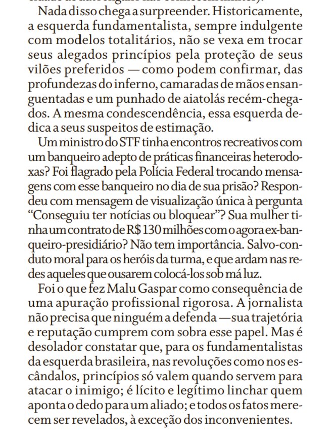 BiaRMesquita's tweet photo. Minha total solidariedade à jornalista @malugaspar , que continua sofrendo uma campanha vergonhosa de difamação por ser uma excelente profissional. https://t.co/acUMiFo2ue