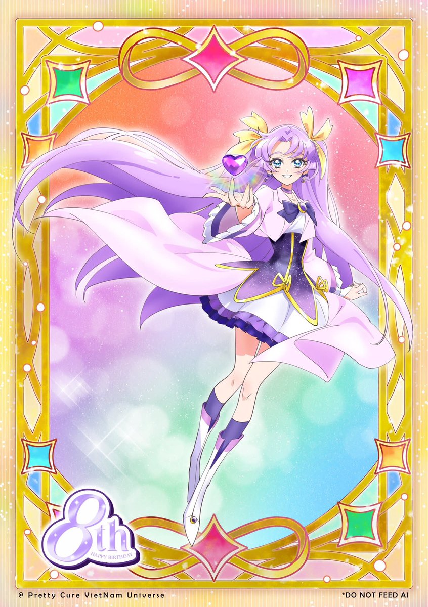 Reihiri_'s tweet photo. Our fanpage in Vietnam decided to draw these 3 characters to celebrate our 8th anniversary. Cure Answer is the newest lead Cure, Cure Friendy is the winner of the “Most Favorite Purple Pretty Cure” vote, Cure Elysian is one of the 5 characters created by our fanpage! 
#precure https://t.co/px61GHrVZ0