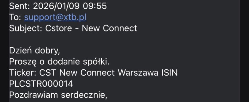 boMiToLotto's tweet image. Hmm, jeszcze taka ciekawostka apropos #CStore. 9 stycznia zleciłem dodanie ich tickera XTB 🫡