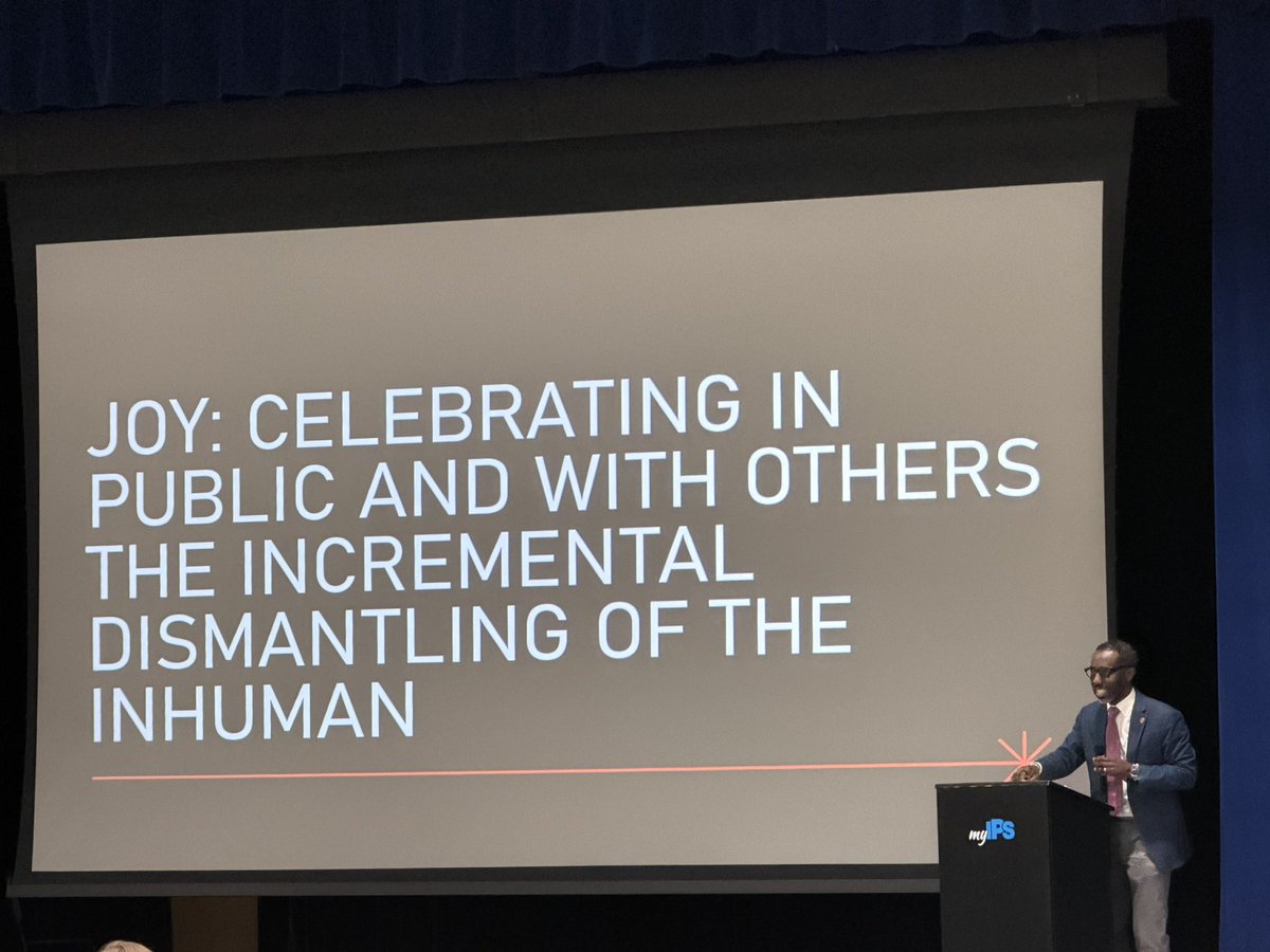 chambersjpc's tweet photo. “We can not be #justice seekers without #joy.” 
@IPSSchools #Unity Summit #TeamIPS #WatchUsWork #WatchUsLearn https://t.co/byEjQNg6kX