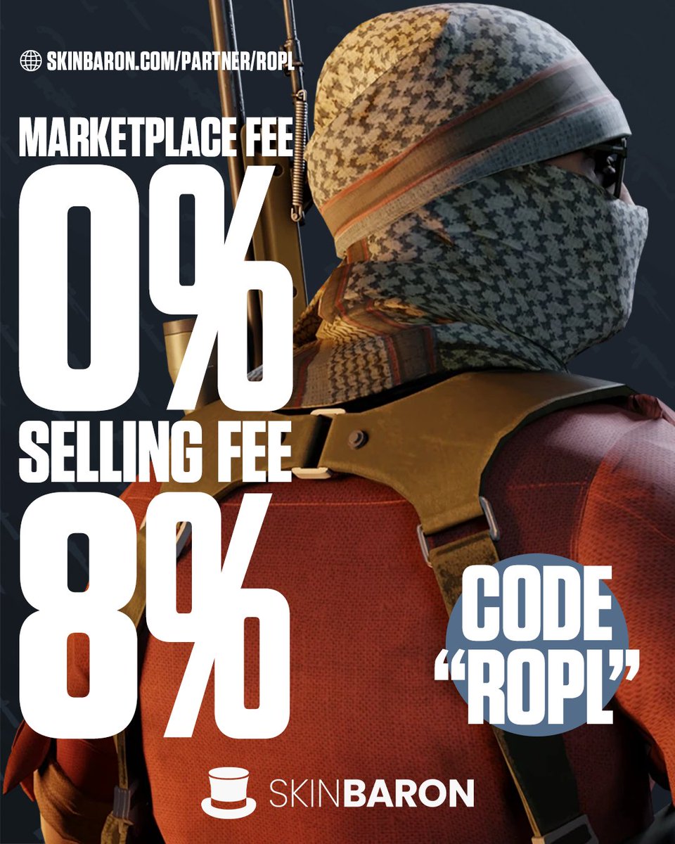roproleague's tweet photo. If you're looking to buy skins cheaper than on the Steam Market, check out SkinBaron. 

Skins there are often up to 30% cheaper, and if you use the ROPL code you get 0% buying fees.

🔗 https://t.co/swg8nExPFe https://t.co/ZrmSuaLXVU