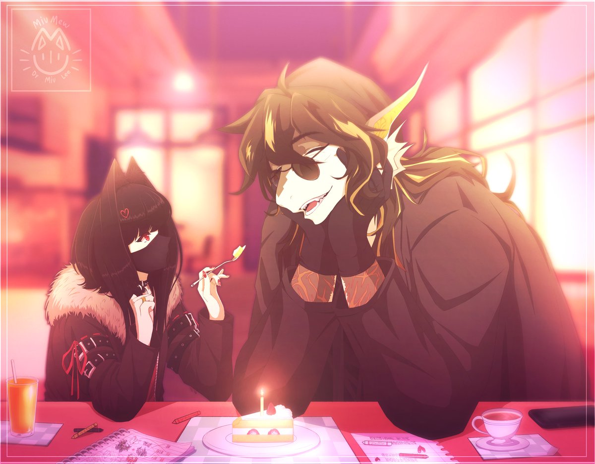 MiuMewling's tweet image. REPOST]

Lee's 2025 Birthday Artwork~ Let's celebrate White Day while we're at it~?
My wedding band came in just in time for it too, I'm so happy...we'll soon be together for two years, sweetcarp~

#arknights #lee #老鲤 #リー #리 #yumetwt #riakotwt #leemiu #yumeship