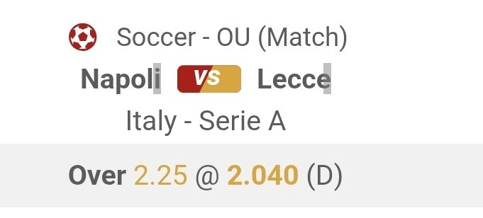 iggyb98's tweet photo. ITALY SERIE A #1

Napoli vs. Lecce
Over 2.25 Goals

#bettingtips #footballbetting #freepicks #GamblingX https://t.co/YKrzkIeKuc