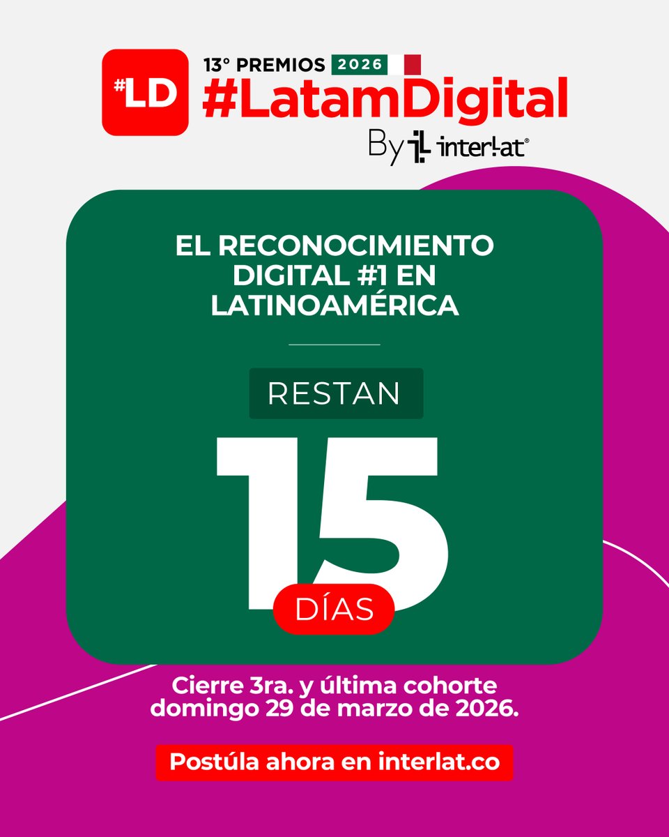 13º Premios #LatamDigital 2026 By Interlat tweet media