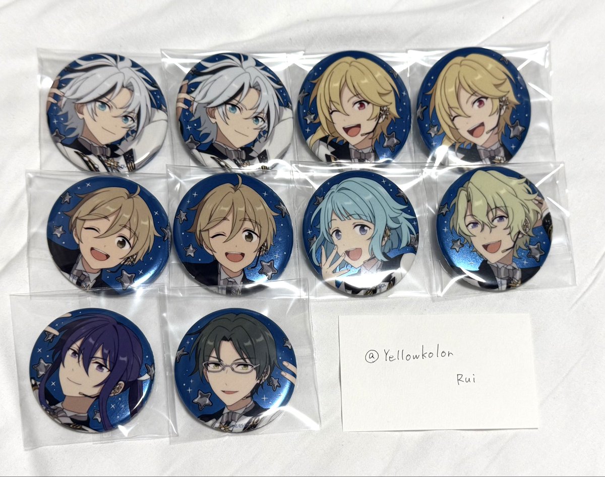 Yellowkolor's tweet photo. 【交換】あんスタ スタライ 10th 缶バッジ

譲:維吹2、なずな2、友也2、創、日和、颯馬、敬人

求:紅郎、斑

友人代行のお取引です。
15日スタライ現地にて手渡し可能
16日池袋にて手渡し可能

お気楽にお声かけ下さい。
よろしくお願い致します。 https://t.co/p9JGkYEdQD