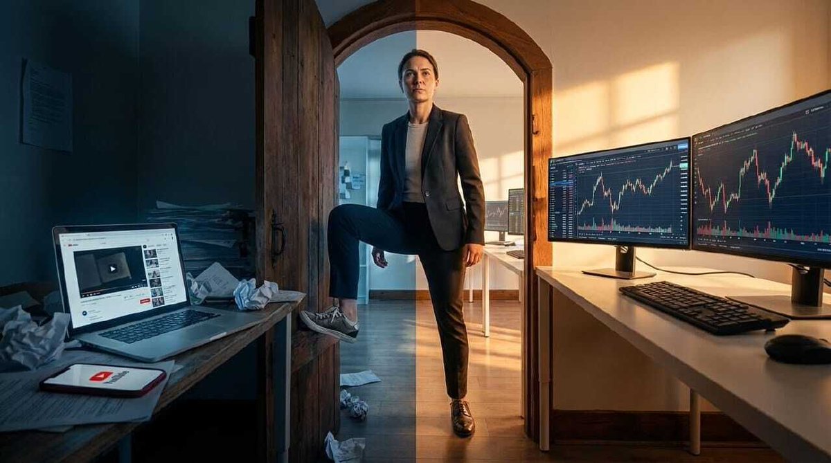 RyanBaileyEdge's tweet photo. Most people don't fail at trading.

They fail at committing to it. 💯

Taking a few trades isn't being a trader. YouTube at 2 AM isn't studying the craft.

Being a trader is a decision you make once — and then prove every single day.

The market rewards identity, not interest. 🔥
#DayTrading #ES_F