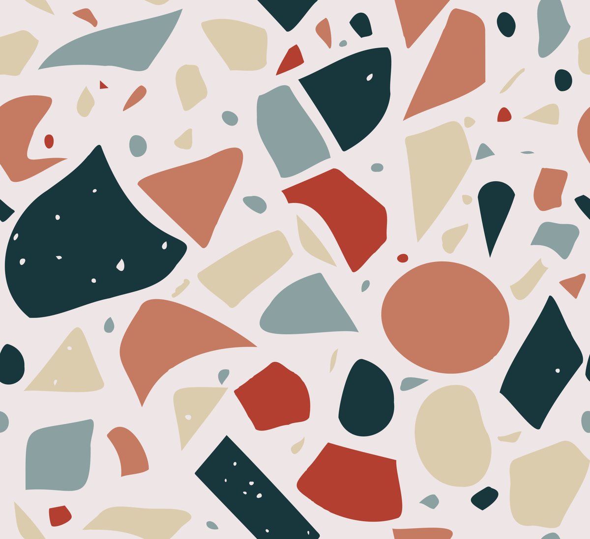 RalfiesDesign's tweet image. Vibrant terrazzo-inspired pattern bursting with earthy tones and abstract shapes. #FabricDesign #HomeDecor #AbstractPattern #TerrazzoPrint