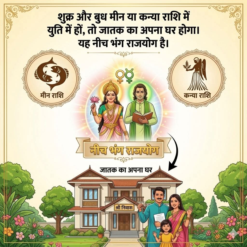 twinkle555555's tweet image. शुक्र और बुध मीन या कन्या राशि में युति में हों, तो जातक का अपना घर होगा। यह नीच भंग राजयोग है। #astrologer #retro #postviralシ #pridiction #budhana