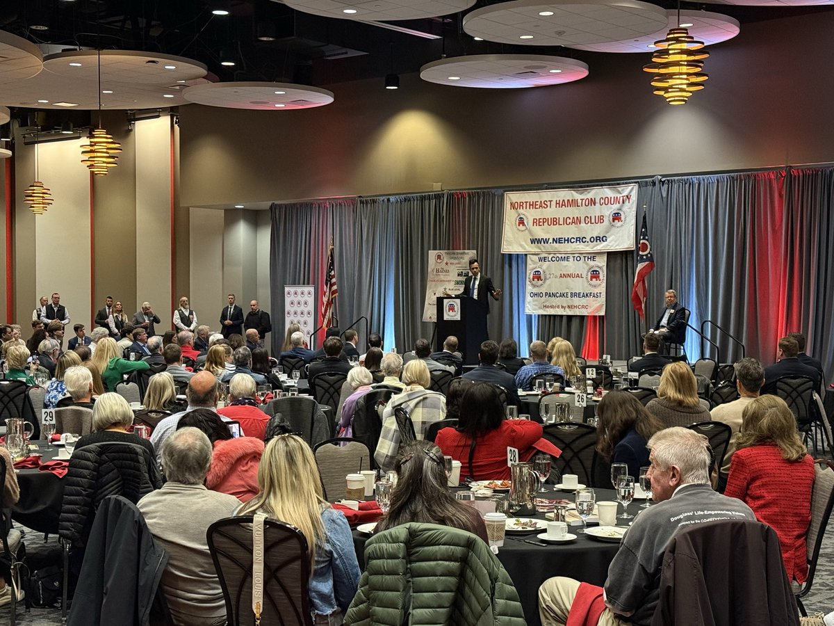 Great to be at the GOP Pancake Breakfast this morning. People are panicked by a recent poll. Let me know when “COVID shutdown” Acton can pack a crowd like <a href="/VivekGRamaswamy/">Vivek Ramaswamy</a> does!