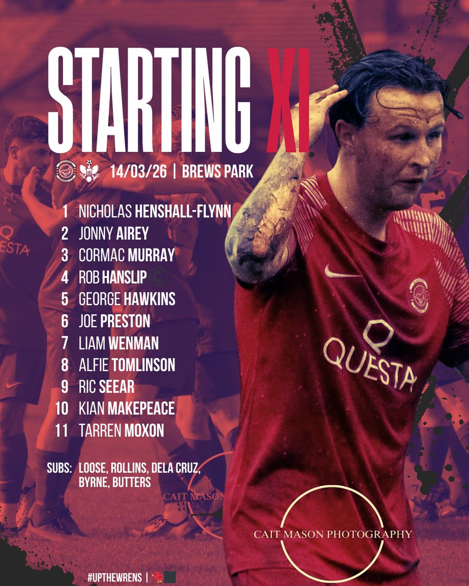 🔴| 𝗦𝗧𝗔𝗥𝗧𝗜𝗡𝗚 𝗫𝗜 | 𝗖𝗢𝗣𝗣𝗨𝗟𝗟 𝗨𝗡𝗜𝗧𝗘𝗗 (𝗛)

➡️ Rob Hanslip returns
➡️ Starts for Tomlinson &amp; Moxon
➡️ Butters into the squad

#𝚞𝚙𝚝𝚑𝚎𝚠𝚛𝚎𝚗𝚜 | 🐦‍⬛