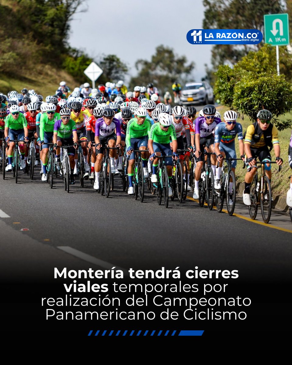 LaRazonCo's tweet photo. #Montería | La capital cordobesa implementará restricciones de movilidad en varios corredores durante tres jornadas del Campeonato Panamericano de Ciclismo, que reunirá delegaciones de 20 naciones entre el 17 y 22 de marzo. https://t.co/vt1jvKR54g https://t.co/zmgjLGv1Pr