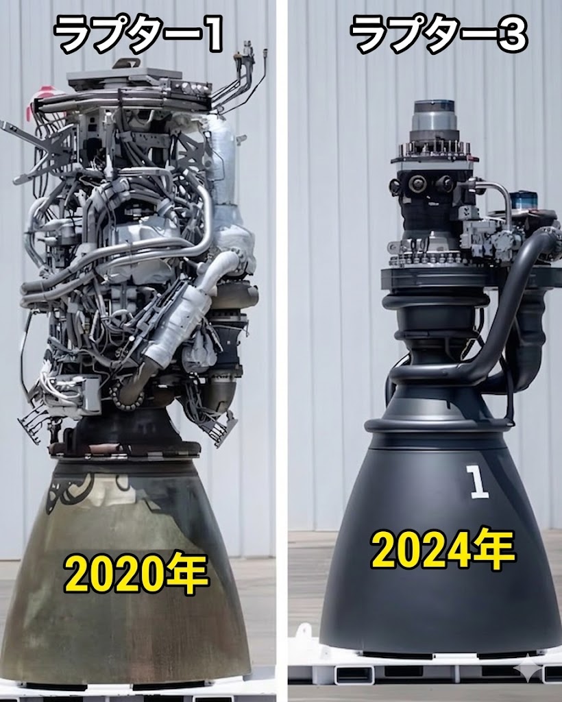 SpaceX ラプターエンジンの4年間にわたる進化。🚀 まさに