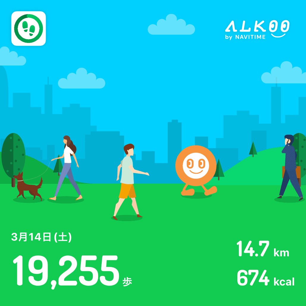 TheHopeless0927's tweet image. 今日は19,255歩歩きました❗️🚶 #ALKOO
static.cld.navitime.jp/walkingapp-sto… #ALKOOで歩こう