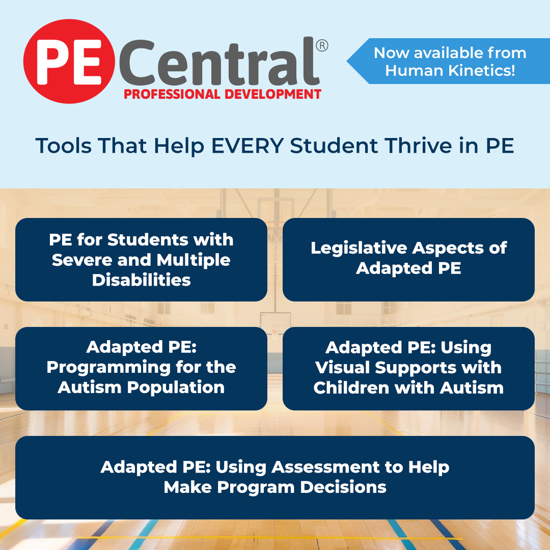 HumanKineticsPE's tweet image. Creating meaningful Adapted PE experiences just got easier! Learn how to use assessments, understand key laws, and support students with autism, severe, and multiple disabilities with these self-paced, online courses. monkeylink.co/3f8196

#AdaptedPE #Inclusive #PhysEd