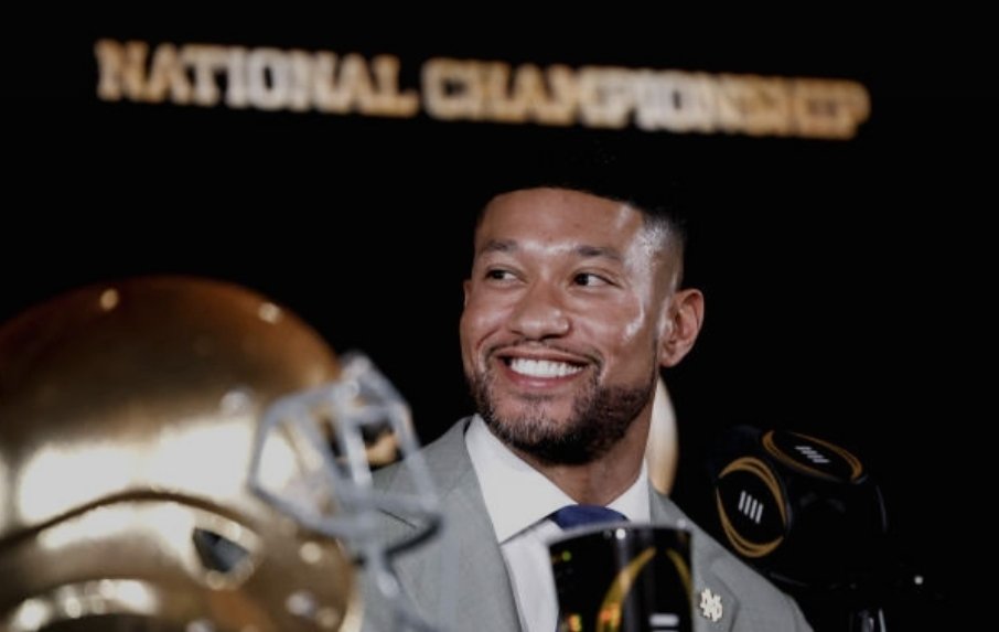 CathVSConf's tweet photo. Marcus Freeman isn't leaving Notre Dame. 

Let me remind you:

New York Giants 
Tennessee Titans 
Pittsburgh Steelers 
Cleveland Browns 
Chicago Bears 
LSU
FLORIDA 
penn state 

And he still chose Notre Dame. https://t.co/K9jqVZOZFi