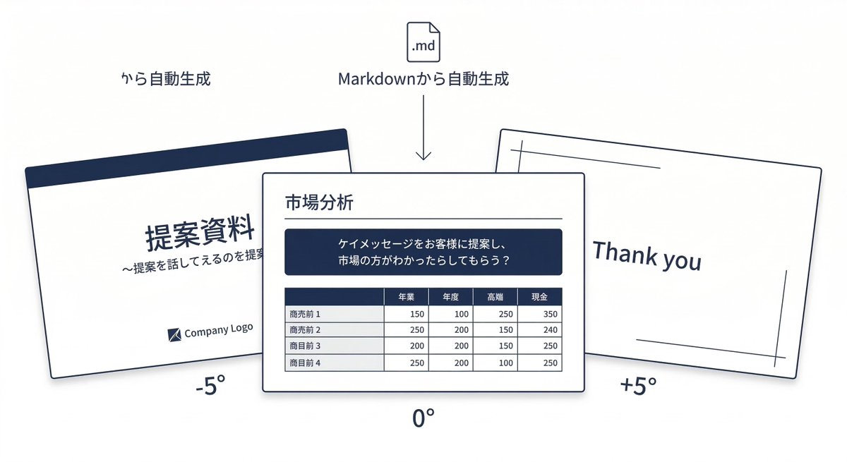 3pdmq's tweet photo. パワポのフォント揃えに30分使ってる人、それ仕事じゃないよ。Claude Codeで6人のAIエージェントチームを作って提案資料の作成→レビュー→PPTX変換まで全自動化した。コード0行。大事なのはプロセスじゃなくて中身なの。 https://t.co/leu7iP1J7K