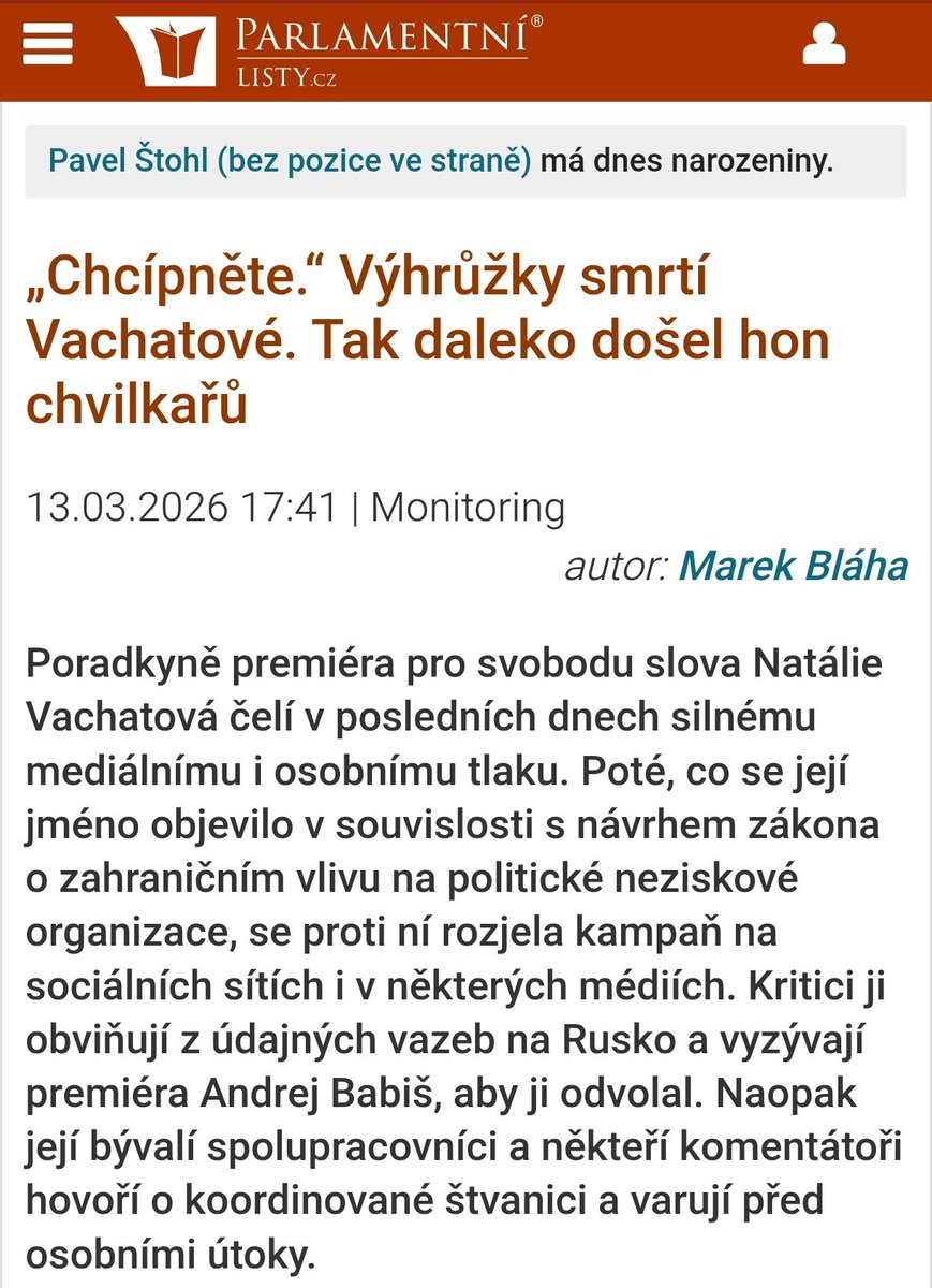 TEAPARTYcz's tweet photo. Natálie Vachatová dělá skvělou práci a je za ní "oceňována" oběma stranami.

Konspirační konstrukce kolem ruského vlivu jsou ukázkou dezinformační vlivové propagandy zaměřené na strach a jiné nízké pudy. Podobné kampaně se objevily proti členům DOGE týmu v Americe.

Většina neziskovek, kterých se její práce dotýká, jsou anti-americké a protizápadní. Jejich agenda je nejčastěji radikálně levicová a zastupují méně než 5 % české populace. Přesto si našly klientelistický a korupční systém, díky kterému jim přitečou účetně desítky miliard korun ročně a jako bonus způsobí několikanásobné hospodářské škody.

Rusko nemá žádný zájem na tom, aby tyto neziskovky skončily. Vysávají naše zdroje a způsobují škody na naší společnosti. Naopak Sovětský svaz a Rusko neziskovky s touto agendou dlouhodobě podporovalo. Jejich agenda často vychází z kolektivistické části lidskoprávní agendy OSN, kterou Sovětský svaz významně formoval. 

Ve skutečnosti na potlačování politických neziskovek v Evropě nejvíce tlačí Spojené státy americké...