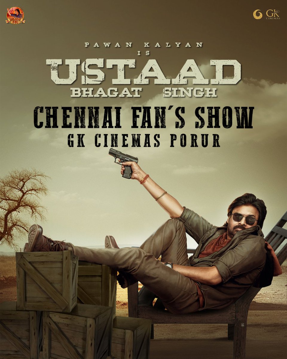 ChennaiPKFC's tweet photo. Get Ready Chennai Cults 🔥

Chennai Fans Show at #GKCinemas  
Bookings opened Now ✅
Mass celebrations loading  ⚡💥
#UstaadBhagatSingh @PawanKalyan https://t.co/DwBnsG9PiJ