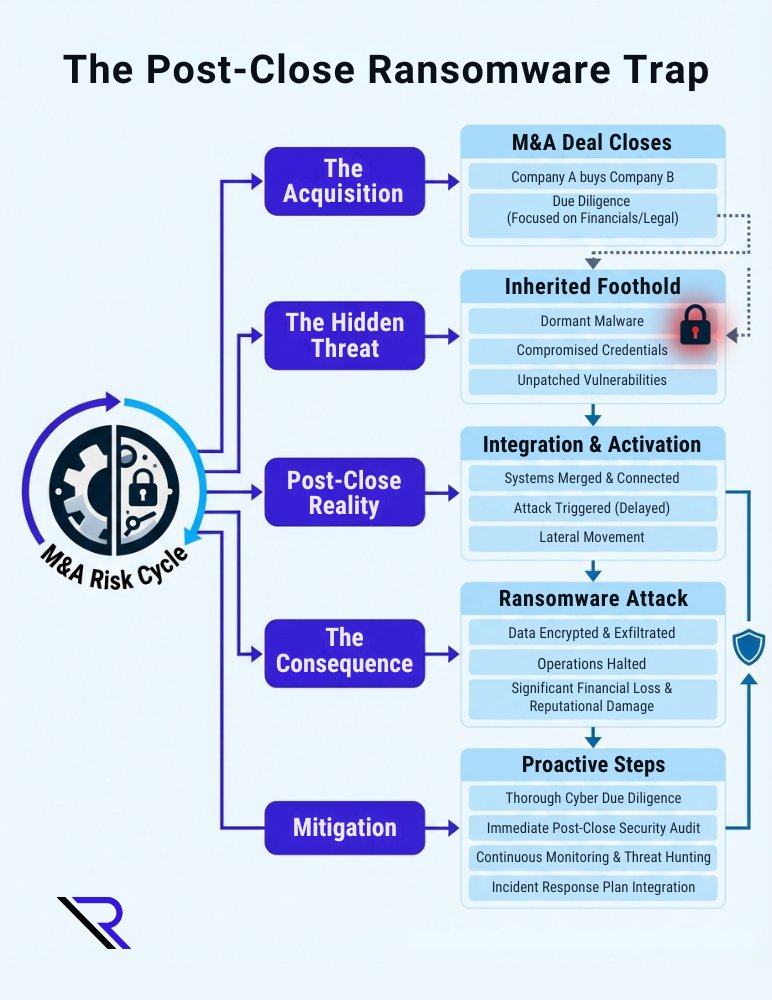M&amp;A playbook: assume inherited IT is untrusted. Inventory VPN/edge, rotate creds, verify MFA, and monitor logs hard for 30–60 days—before ransomware rides along. 
 
reintivity.com/enterprise/man…