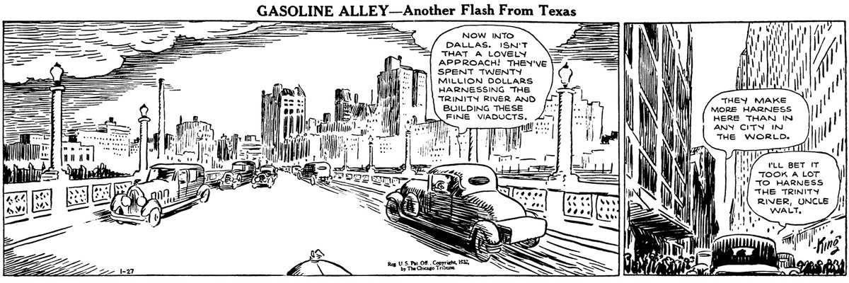 DD_Classics2's tweet photo. GA: January 27, 1932

I can't help with the buildings, but I did find out that a 1908 flood led to the Houston Street viaduct, today on the Nat'l Register of Historic Places.

I'm not sure why Skeezix missed the "Why a Duck?" routine, given that "The Cocoanuts" came out in 1929. https://t.co/vpyumMzL7X