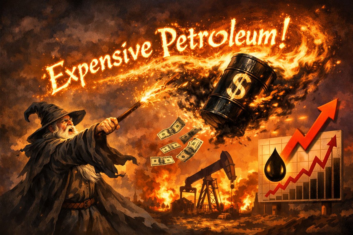 cryptochutney's tweet photo. When the Middle East sneezes…
Crude oil charts suddenly learn new spells.
"Expensive Petroleum!" 🛢️📈

#IranWar‌ https://t.co/tgVZtJ3d6r