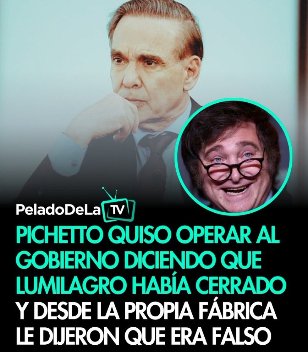 MajulLuisOK's tweet photo. 💣💥 HUMILLARON A MIGUEL ANGEL PICHETTO POR PUBLICAR FAKE NEWS 📰

👉 Aseguró que la fabrica de termos LUMILAGRO CERRABA pero la propia empresa LO DESMINTIÓ:

🗣️"FALSO. La planta NO cerró, sigue produciendo"

¿Qué opinás?

1- ES UN PAYASO 🤡 
2- LO BANCO✌🏽 https://t.co/oQcub4nn3I