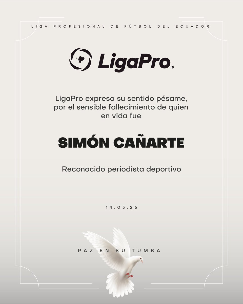 ligaprocorp's tweet photo. Nota de pesar. 🕊️ https://t.co/IAXMYmSpyo