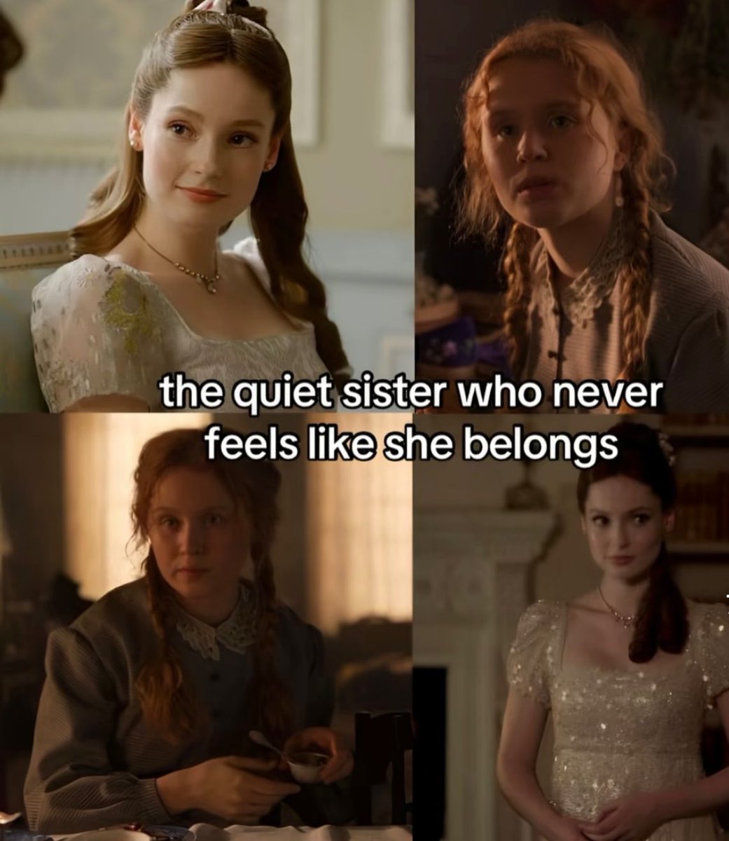 claudiaxhann's tweet photo. Me apareció esto en Instagram de las semejanzas entre las hermanas Bridgerton y las de mujercitas Y TAN SI, aa llore 😭😭😭 https://t.co/xUfEZQLINQ