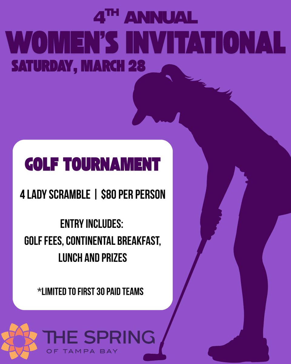 BabeZGolf's tweet photo. The 4th Annual Women's Invitational Golf Tournament is coming up on Saturday, March 28th. Entry into scramble includes golf fees, continental breakfast, lunch and prizes! We would love to have you join us! https://t.co/Q4q5WYn8iJ