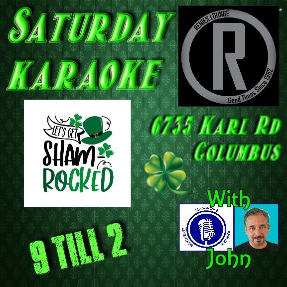 #karaokenight #saturdaynight Renies Lounge 6735 Karl Rd #ColumbusOhio
9 PM 'til 2 AM. Don't miss the party!
Awesome food #drinks and huge #karaoke song selection with KJ John
<a href="/ColsDispatch/">Columbus Dispatch</a> <a href="/CityScene/">CityScene Magazine</a> <a href="/614Magazine/">614</a>  <a href="/lifeincolumbus/">Life In Columbus</a> #singers 
buckeyekaraokejunkies.com/index.html