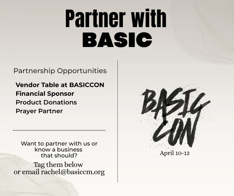 basic_cm's tweet photo. Are you a ministry, organization, or business that wants to invest in the next generation of leaders?
We’re looking for vendors for #BASICCON! Reach out to partner with us. #Partnerwithus #BASICCM https://t.co/iJIrltJUJU