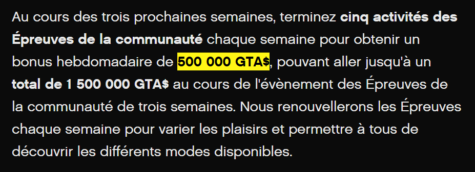 TRUTH_PROJECT_'s tweet photo. Epreuves de la communauté.👥[#3]
500K GTA$✔️

Article de presse:
➡️https://t.co/NUHwSnSVGs⬅️

#GTADollars #CommunitySeries #GTAOnline @RockstarGames #PS5 https://t.co/GCbZkUHwup