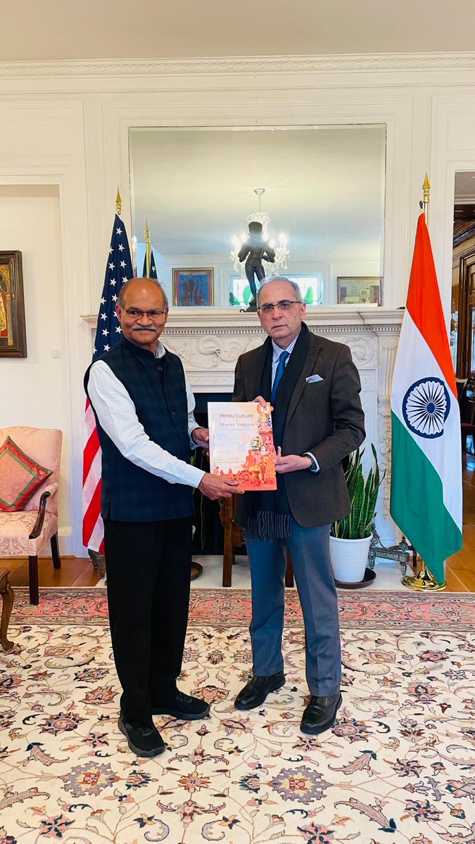 GISTForumUSA's tweet photo. On Mar 13, 2026, Dr. Yelloji-Rao Mirajkar met Amb. Vinay Kwatra to present the GIST Forum, #AahaarKranti and #Nutrition360 initiatives. The Ambassador appreciated the efforts and agreed to host a Nutrition-360 event at the Consulate, supporting positive nutrition outreach. https://t.co/gzY6YZrEZJ