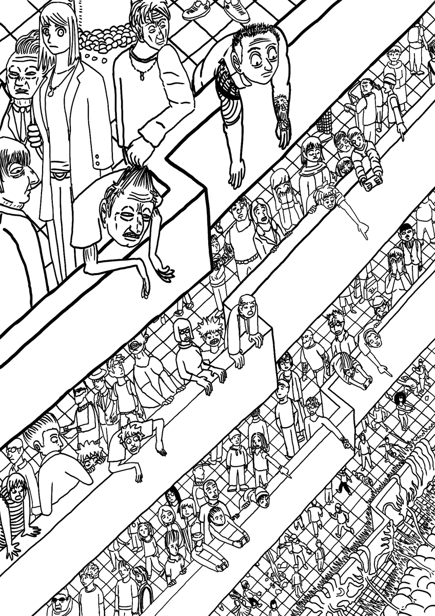 DaveO19950's tweet photo. Crowd looking at the same direction at all levels.

#art #illustration #people https://t.co/haOQGY1RbC