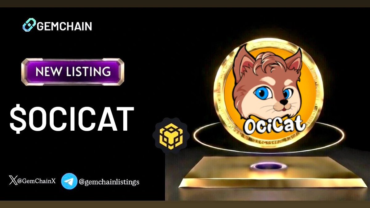 MRJEM0306's tweet photo. π¨ Breaking news: OciCat Token is now listed on @GemChainX exchange!
A major milestone for the community and all holders. π
$OCICAT
#OciCatToken https://t.co/wX9xgFW4Ua