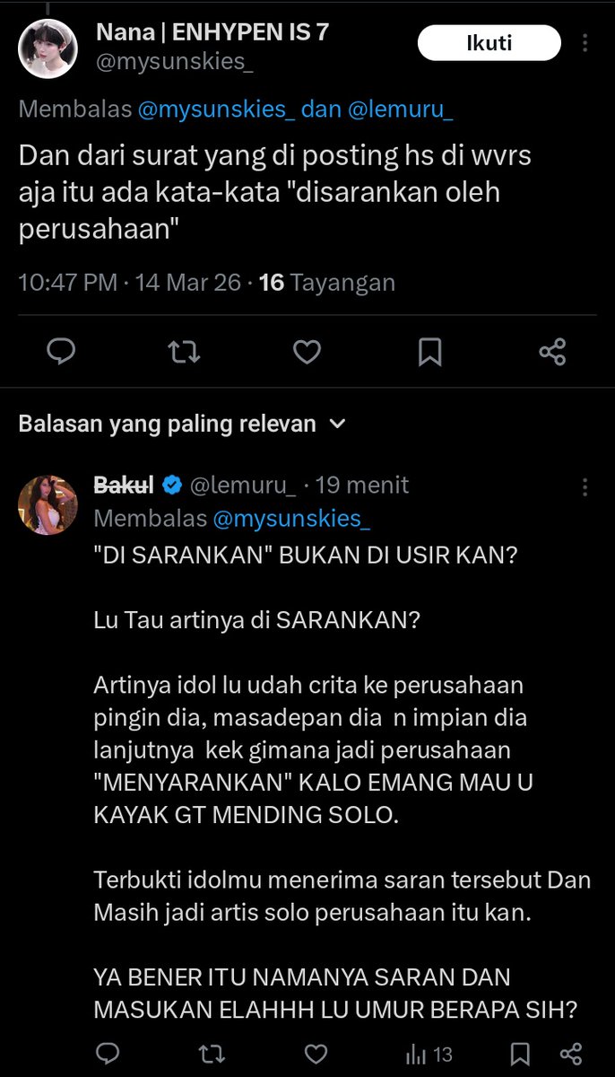 Umur berapa woi??? 😭 

Masih gak bisa bedain antara kata2 
" di SARANKAN " 
 " di USIR"