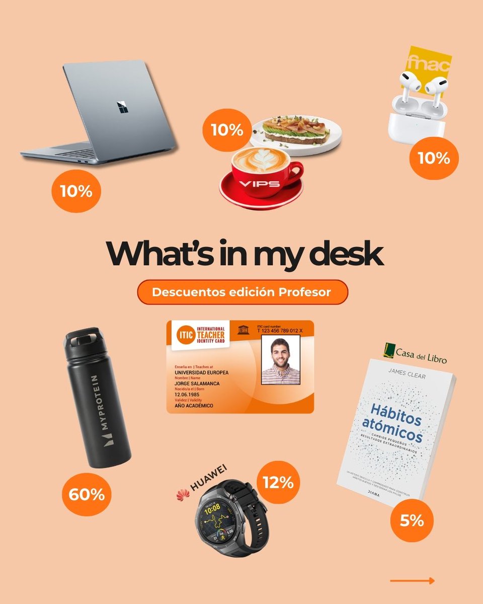 ISICEspana's tweet image. ✨ What’s in my desk… versión descuentos
.
Todo esto con descuentos usando tu Carné ISIC, ITIC o IYTC. Consigue el tuyo aquí carne.isic.es/informacion/
.
Porque tu escritorio no solo guarda apuntes, también las mejores ventajas 
#StudentBenefits #ISICSpain #makingstudentlifebetter