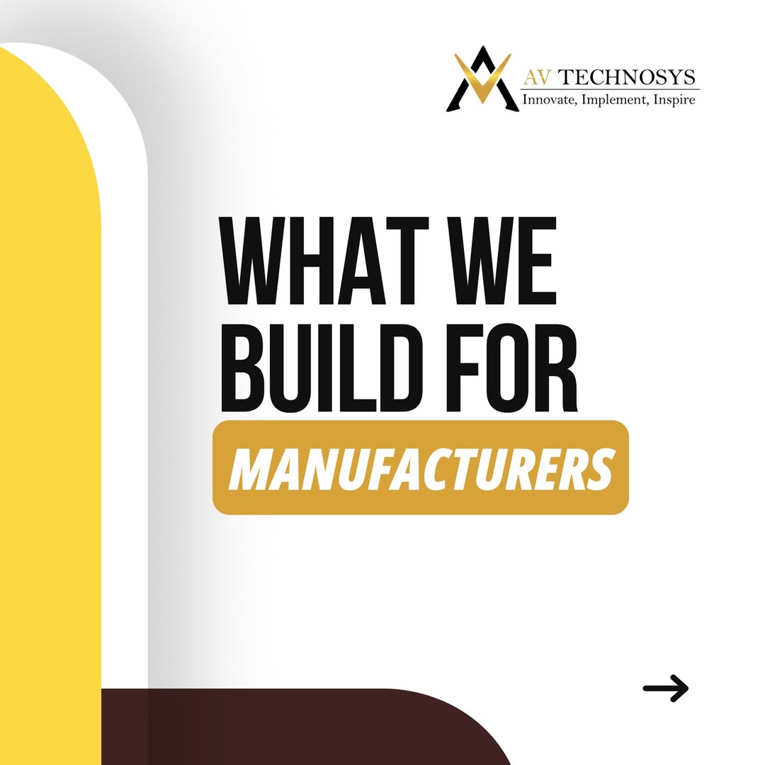 AvTechnosys's tweet image. Manufacturing works best when every process is connected.

At AV Technosys, we build custom factory management software with real-time visibility across production, inventory, and operations.

#ManufacturingSoftware #FactoryManagement #ProductionTracking #AVTechnosys