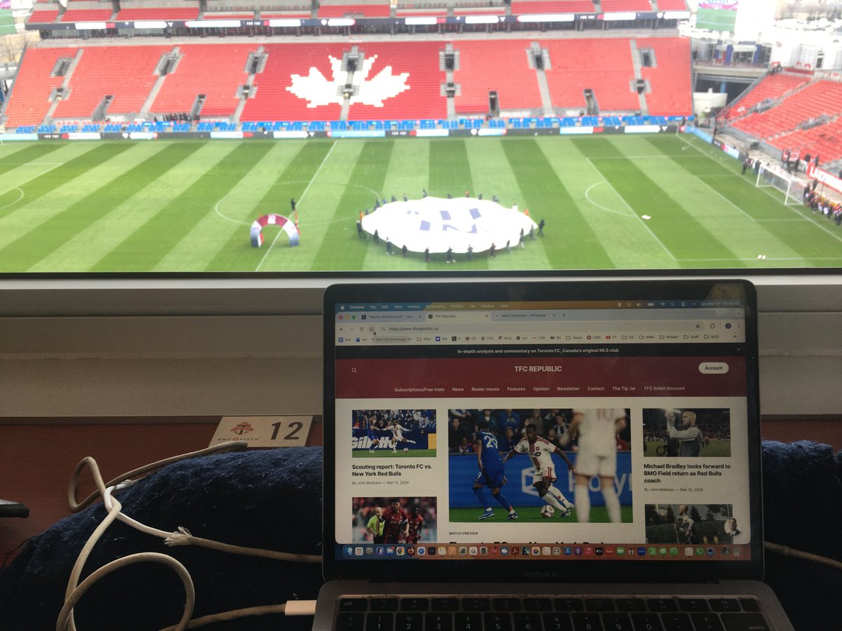 JohnMolinaro's tweet photo. Hello Seat #12. Lovely to see you again. It’s been a long time. How have you been? #TFCLive home opener https://t.co/87EjJNAqM4