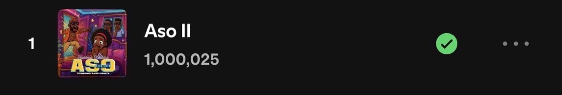 BlackJesus1z's tweet photo. Kwabena Kwabena x Stonebwoy x Kofi Kinaata – ASO II just crossed 1 MILLION streams on Spotify! 🚀
Keep Streaming : https://t.co/bNe3OHsUz5…
#BhimVibez #AsoII https://t.co/0Q9IH25qn9