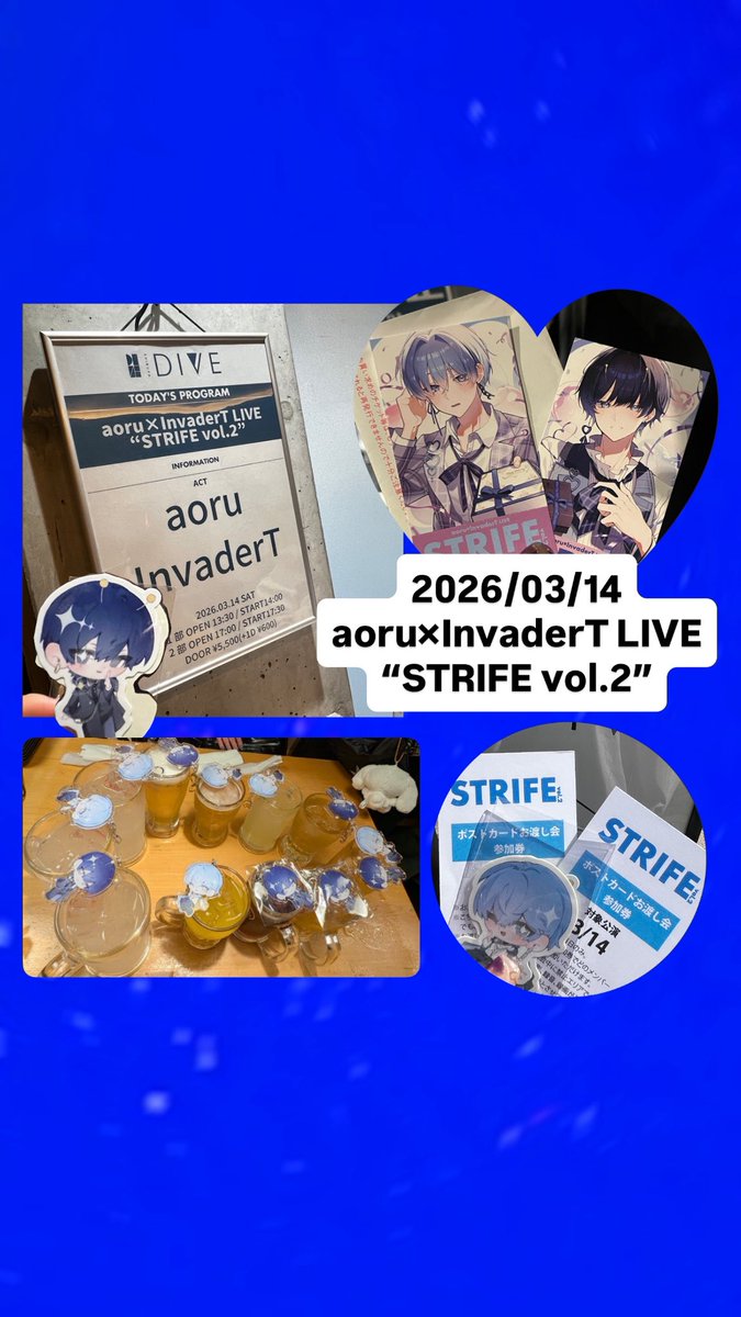 eeeeeeka_'s tweet photo. 2026/03/14
aoru×InvaderT LIVE
“STRIFE vol.2”
SHIBUYA DIVE
べだサンに髪色褒められたし♡
手が暖かくて癒し効果あった!
激しい曲もバラード系も
どっちも好きすぎて
ガン見させて頂きました🫶
aoruサン、ビジュ良すぎて滅♡
#あおべだ
#STRIFE https://t.co/mtnGihzc4g